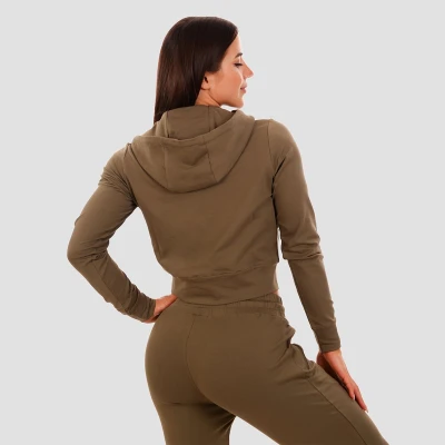 GymBeam Dámská mikina Zip-up TRN olive