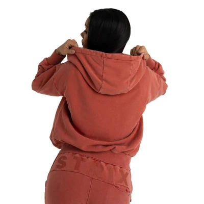 GymBeam Zip Washed Terra STRIX dámská mikina