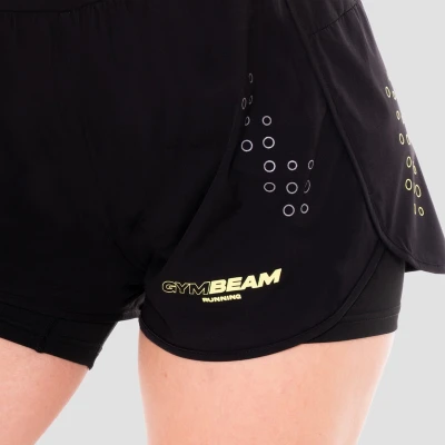 GymBeam Pace Black dámské 2in1 šortky