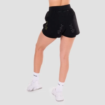 GymBeam Pace Black dámské 2in1 šortky