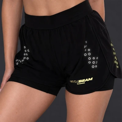 GymBeam Pace Black dámské 2in1 šortky