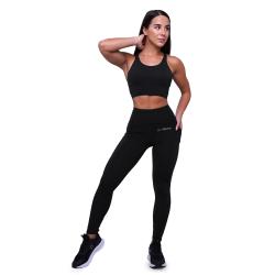 GymBeam Dámské běžecké legíny Pulse Black