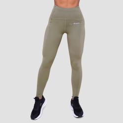 GymBeam Dámské běžecké legíny Pulse Vetiver GymBeam Dámské běžecké legíny Pulse Vetiver