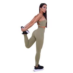 GymBeam Dámské běžecké legíny Pulse Vetiver