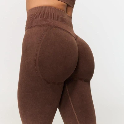 GymBeam Dámské bezešvé legíny Fierce Brown