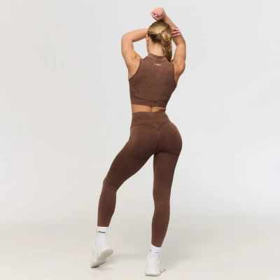 GymBeam Dámské bezešvé legíny Fierce Brown