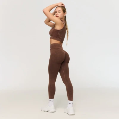 GymBeam Dámské bezešvé legíny Fierce Brown