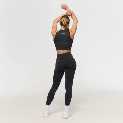 GymBeam Dámské bezešvé legíny Fierce Dark Grey