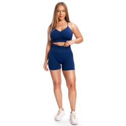 GymBeam Dámské bezešvé šortky Sculpt Navy