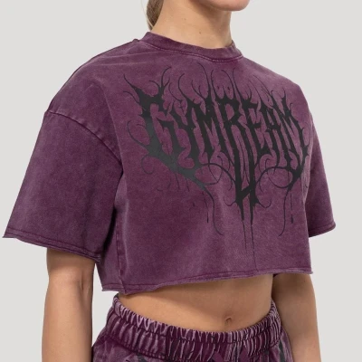 GymBeam Dámské cropped tričko Abyss Raisin POUZE S (VÝPRODEJ)