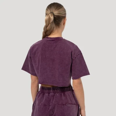 GymBeam Dámské cropped tričko Abyss Raisin POUZE S (VÝPRODEJ)
