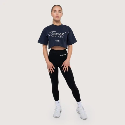 GymBeam Dámske cropped tričko Earned Midnight
