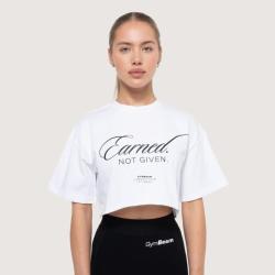 GymBeam Dámske cropped tričko Earned White
