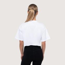 GymBeam Dámske cropped tričko Earned White