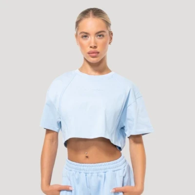 GymBeam Dámské cropped tričko Mochi Blue