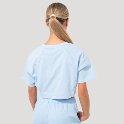 GymBeam Dámské cropped tričko Mochi Blue