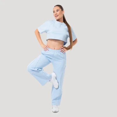 GymBeam Dámské cropped tričko Mochi Blue