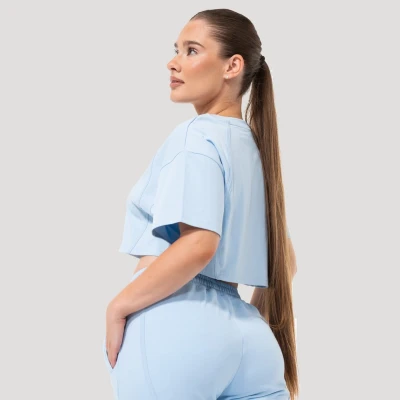 GymBeam Dámské cropped tričko Mochi Blue