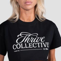 GymBeam Dámske cropped tričko Thrive Black
