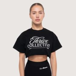 GymBeam Dámske cropped tričko Thrive Black
