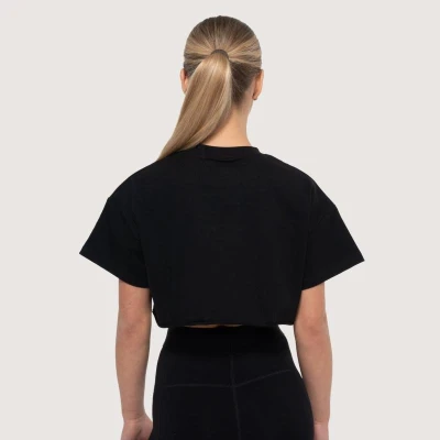 GymBeam Dámske cropped tričko Thrive Black
