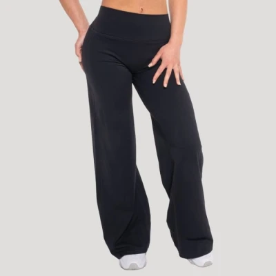 GymBeam Straight Flow Black dámské kalhoty