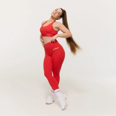 GymBeam Dámské legíny Limitless s vysokým pasem Hot Red