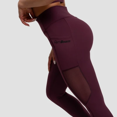 GymBeam Dámské legíny Mesh Panel Eggplant