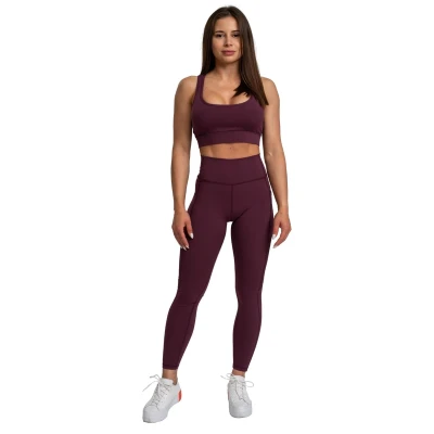 GymBeam Dámské legíny Mesh Panel Eggplant