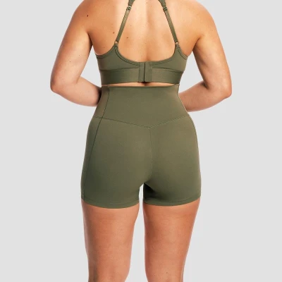 GymBeam Dámské šortky Combat Olive Grey