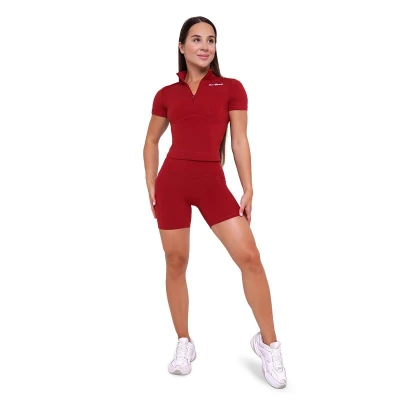 GymBeam Dámské triko Cropped Ignite Dark Red