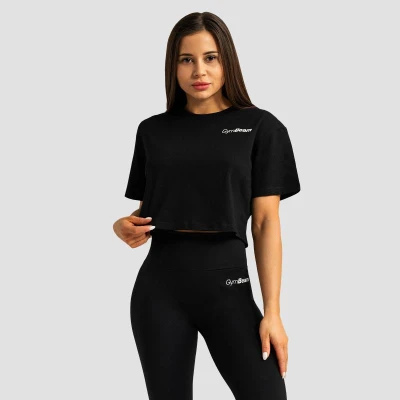 GymBeam Dámske tričko Cropped Limitless Black