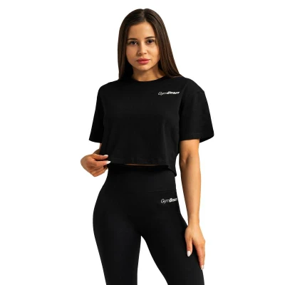 GymBeam Dámske tričko Cropped Limitless Black