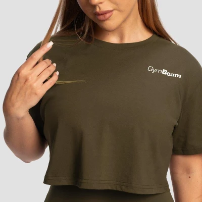 GymBeam Limitless Espresso dámské tričko Cropped