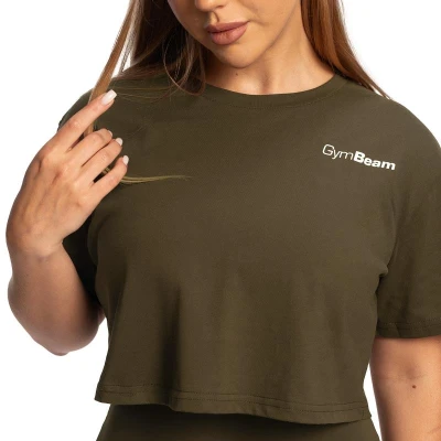 GymBeam Limitless Espresso dámské tričko Cropped