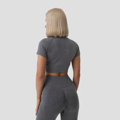 GymBeam Dámské tričko FLO Crop Top Grey