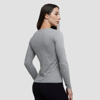 GymBeam Dámské triko s dlouhým rukávem Basic Grey