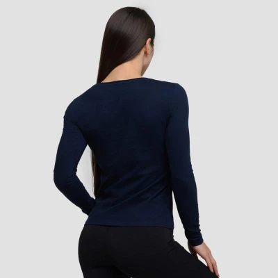 GymBeam Dámské triko s dlouhým rukávem Basic Navy