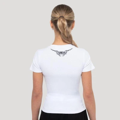 GymBeam Dámske tričko Tribal Ribbed White