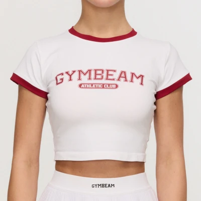 GymBeam Dámské tričko Varsity White