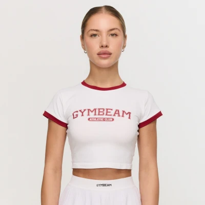 GymBeam Dámské tričko Varsity White