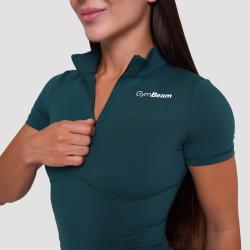 GymBeam Dámské triko Cropped Ignite Dark Green