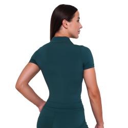 GymBeam Dámské triko Cropped Ignite Dark Green
