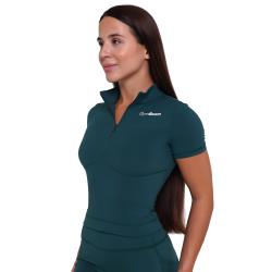 GymBeam Dámské triko Cropped Ignite Dark Green
