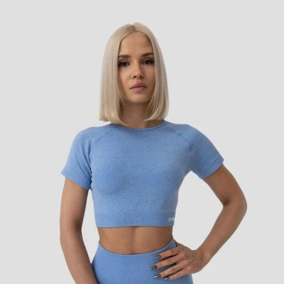 GymBeam Dámské tričko FLO Crop Top Blue GymBeam Dámské tričko FLO Crop Top Blue