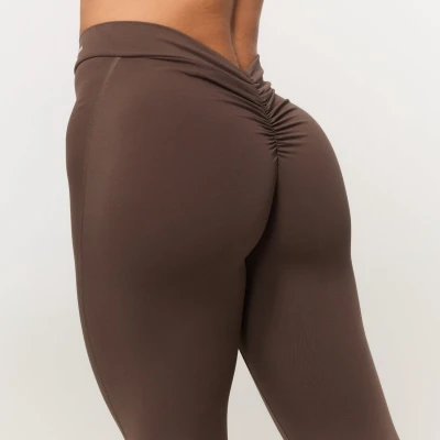 GymBeam Fierce Cappuccino dámské V-back legíny