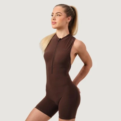 GymBeam Dámský overal Zip-Up NEO Mocha GymBeam Dámský overal Zip-Up NEO Mocha