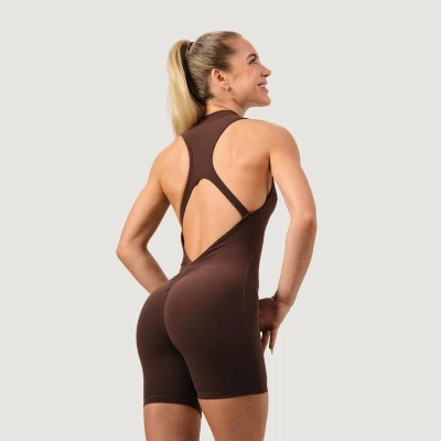 GymBeam Dámsky overal Zip-Up NEO Mocha