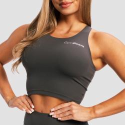 GymBeam Dámský sportovní top BEAT Charcoal