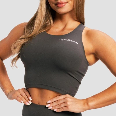 GymBeam Dámský sportovní top BEAT Charcoal